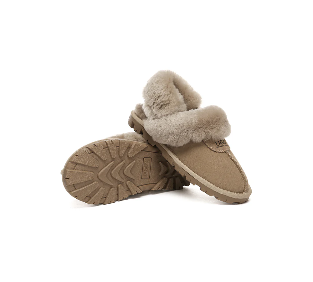 AUSTRALIAN SHEPHERD? UGG Women Slippers Removable Wool Fluffy Strap Slingback Waffle