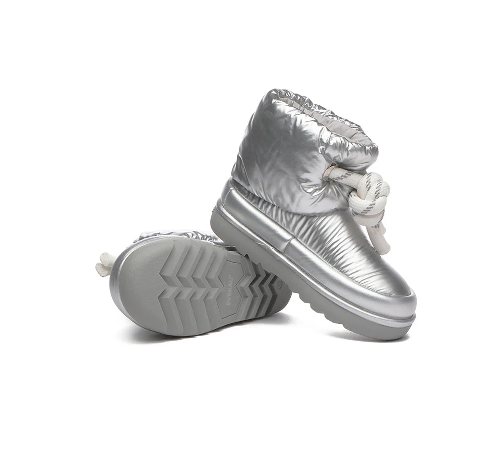 EVERAU? UGG  Boots Women Sheepskin Wool Waterproof Adjustable Drawstring Ankle Delabra