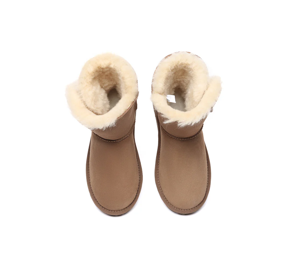 UGG EVERAU? UGG Boots Double Faced Sheepskin Wool Short Button