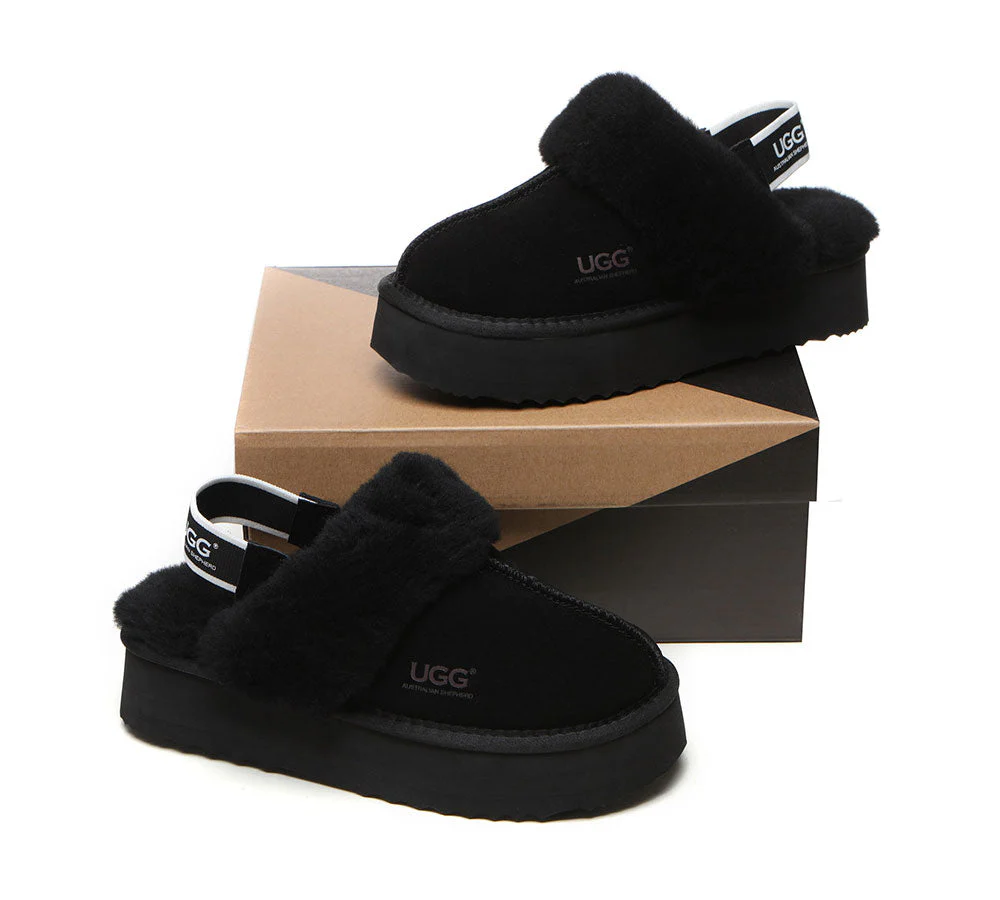AUSTRALIAN SHEPHERD? 2-Way Style UGG Slippers Women Removable Strap Slingback Platform Muffin