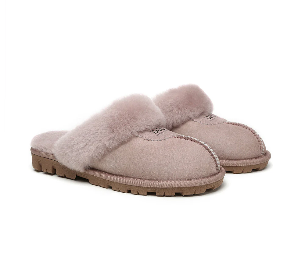 AUSTRALIAN SHEPHERD? UGG Slippers Double Face Sheepskin Wool Scuff Waffle