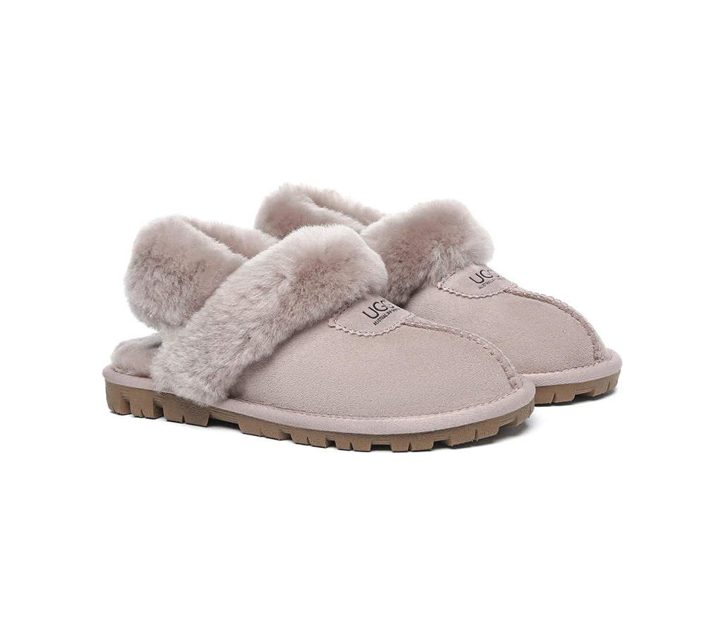 AUSTRALIAN SHEPHERD? UGG Women Slippers Removable Wool Fluffy Strap Slingback Waffle