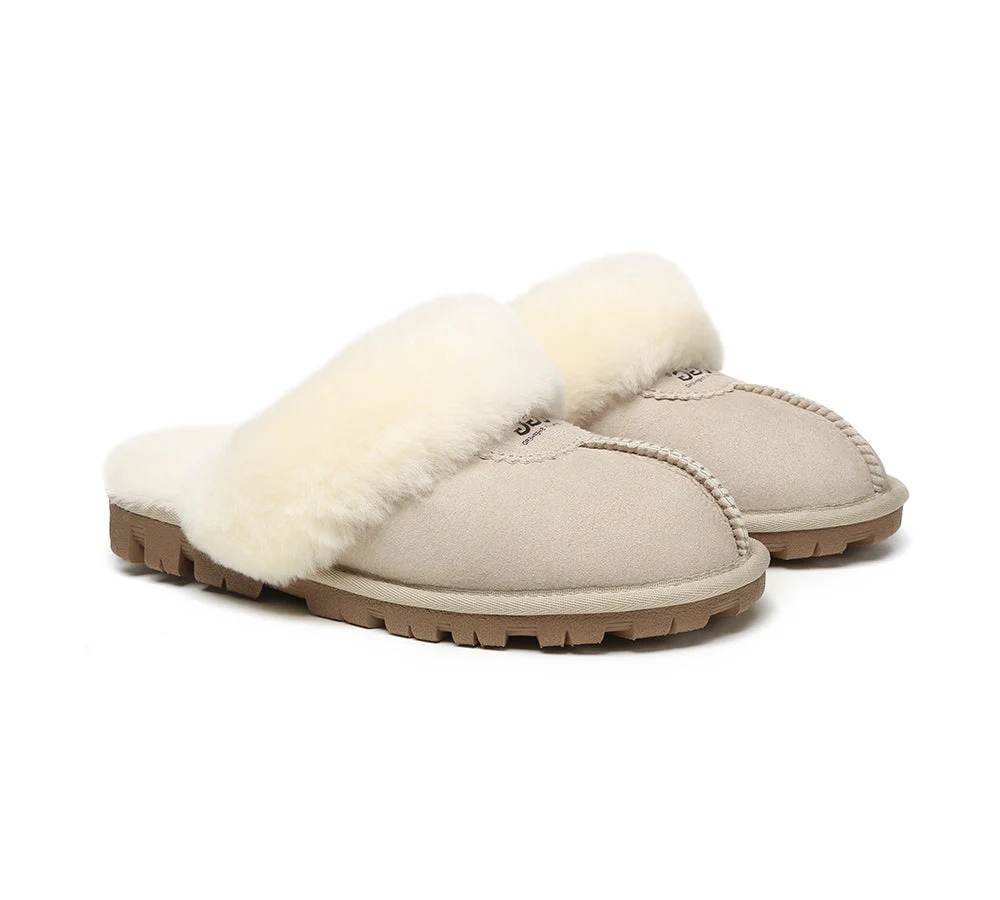 AUSTRALIAN SHEPHERD? UGG Slippers Double Face Sheepskin Wool Scuff Waffle