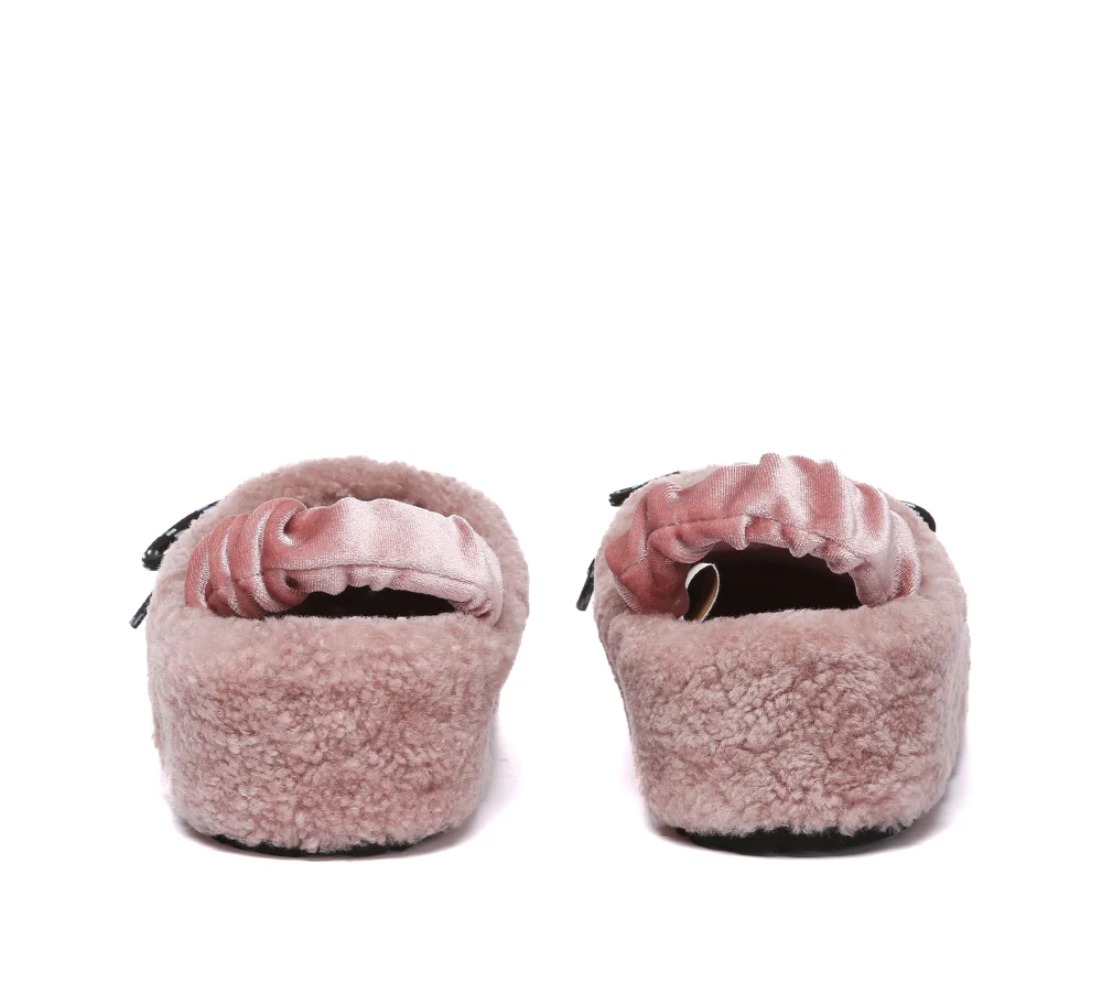 AUSTRALIAN SHEPHERD? UGG Slippers Women Curly Sheepskin Wool Slingback Barrett