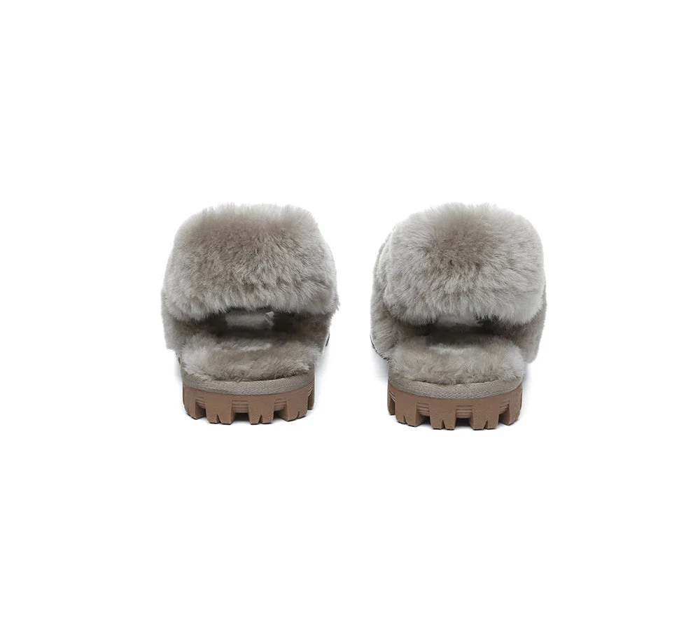 AUSTRALIAN SHEPHERD? UGG Women Slippers Removable Wool Fluffy Strap Slingback Waffle