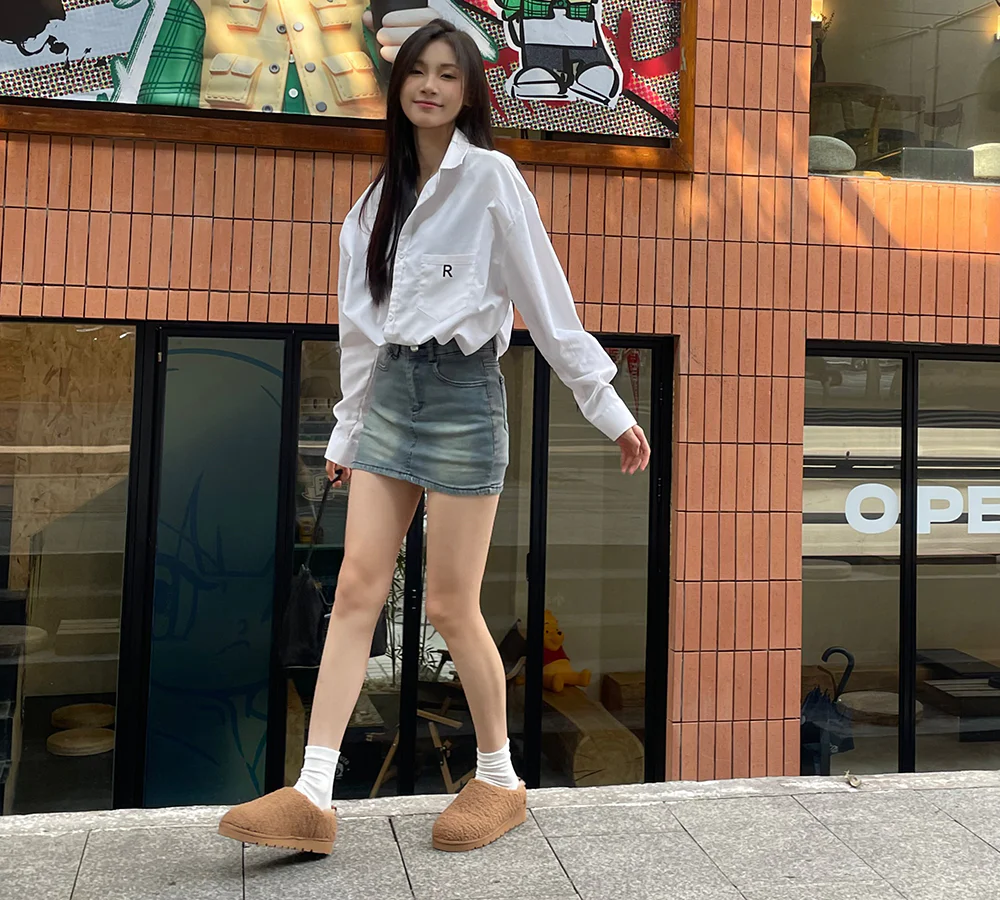 EVERAU? UGG Slippers Sheepskin Wool Plush Ankle Teddycozy