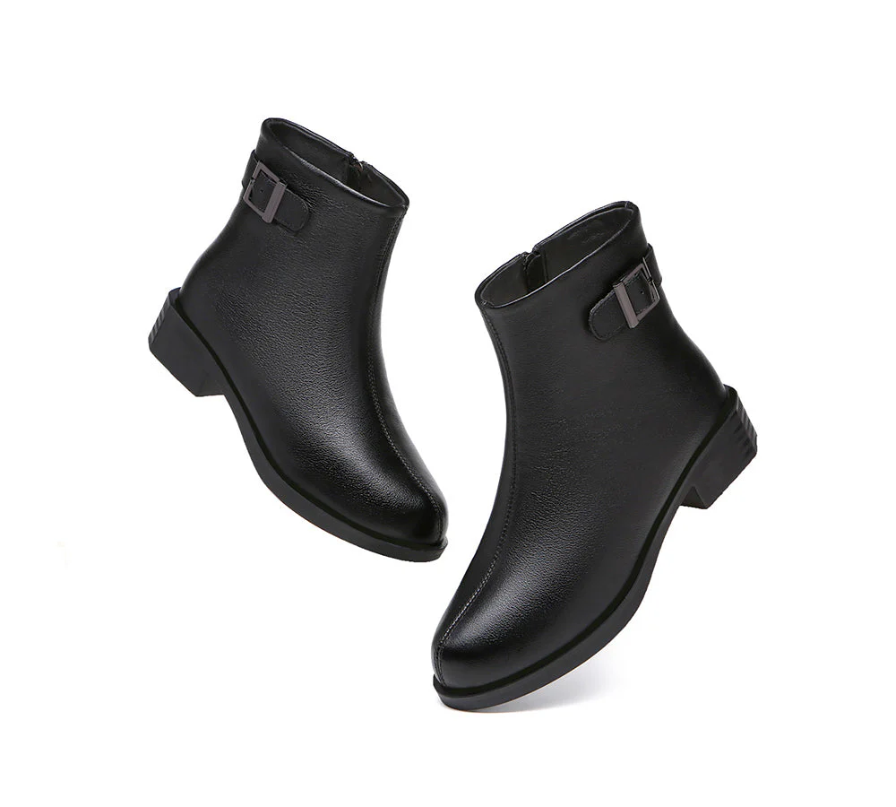 TARRAMARRA? Women Leather Buckle Zipper Chelsea Boots Ivana