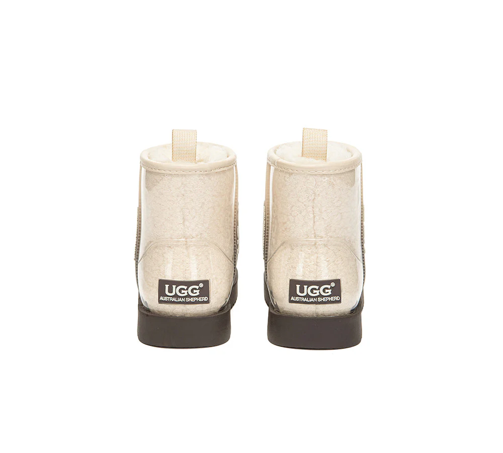 AUSTRALIAN SHEPHERD? UGG Boots Women Clear Waterproof Shearling Coated Neo