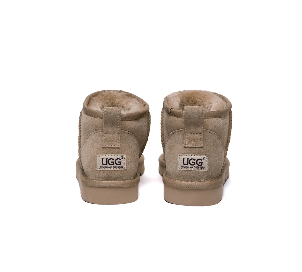 AUSTRALIAN SHEPHERD? UGG Boots Double Faced Sheepskin Wool Ankle Mini Boots Jade