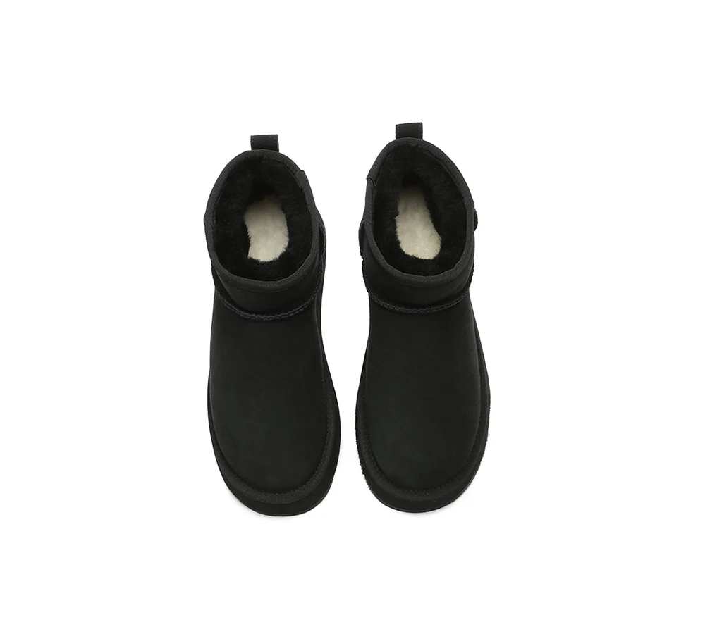 EVERAU? UGG Boots Sheepskin Wool Ankle Ultra Mini Platform