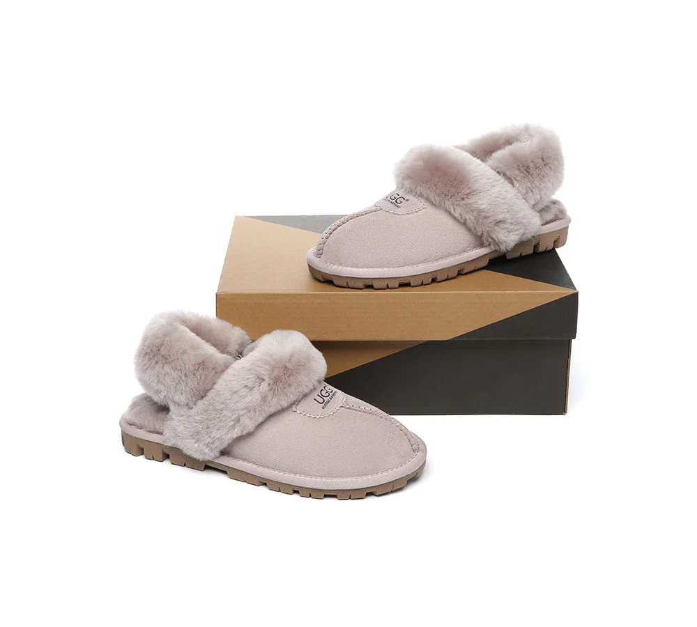 AUSTRALIAN SHEPHERD? UGG Women Slippers Removable Wool Fluffy Strap Slingback Waffle
