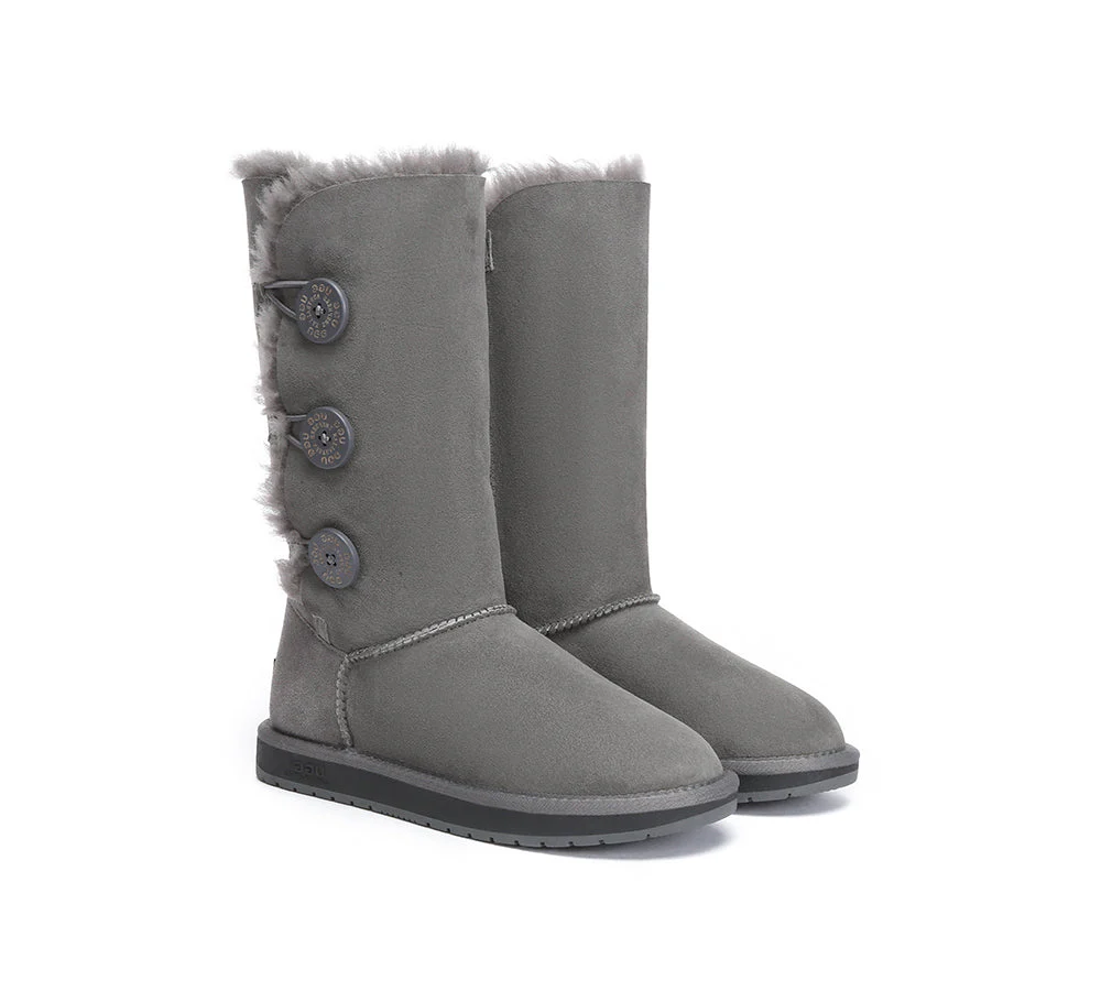 AUSTRALIAN SHEPHERD? UGG Boots Double Face Sheepskin Wool Tall Triple Button