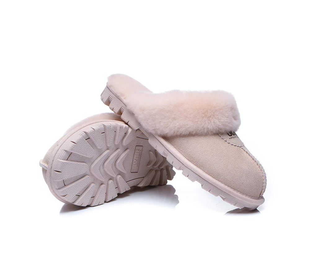 AUSTRALIAN SHEPHERD? UGG Slippers Double Face Sheepskin Wool Scuff Waffle