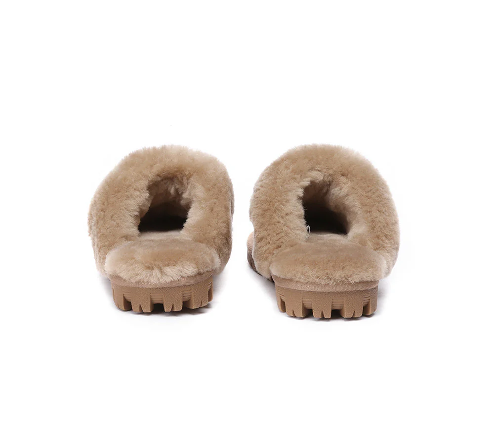 AUSTRALIAN SHEPHERD? UGG Slippers Double Face Sheepskin Wool Scuff Waffle