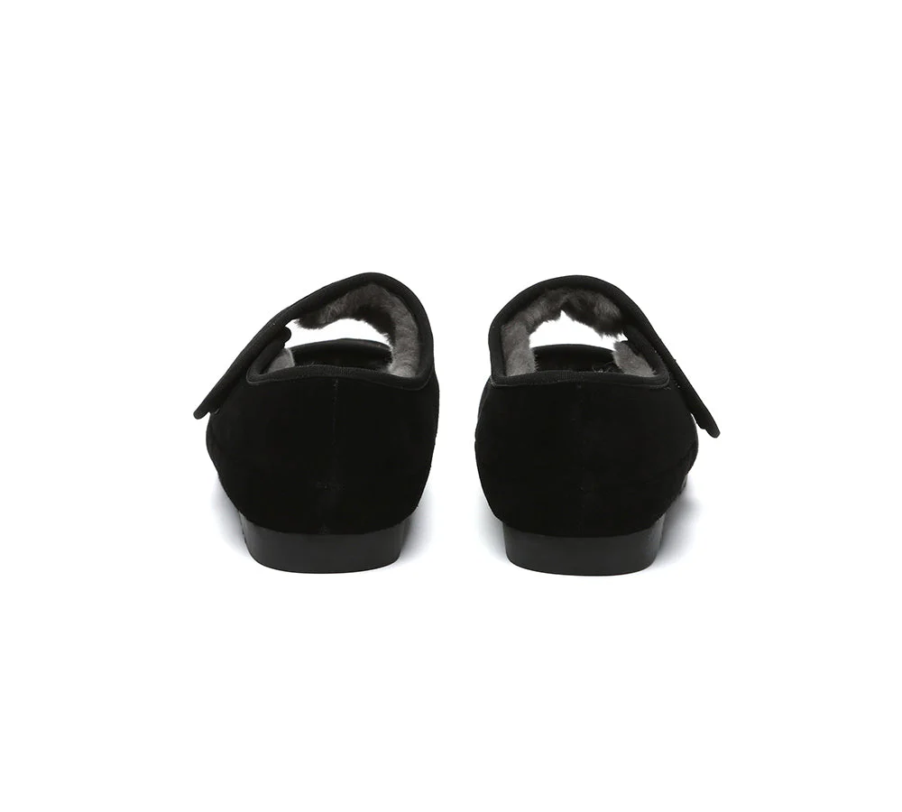 AUSTRALIAN SHEPHERD? UGG Slippers Sheepskin Wool Adjustable Strap Mary Jane Millie