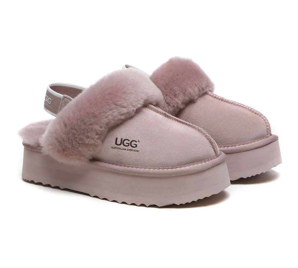 AUSTRALIAN SHEPHERD? 2-Way Style UGG Slippers Women Removable Strap Slingback Platform Muffin