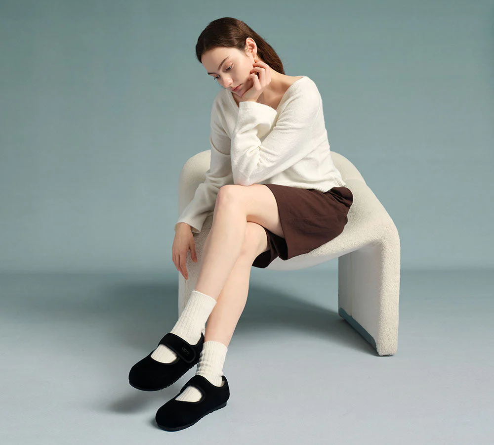 AUSTRALIAN SHEPHERD? UGG Slippers Sheepskin Wool Adjustable Strap Mary Jane Millie