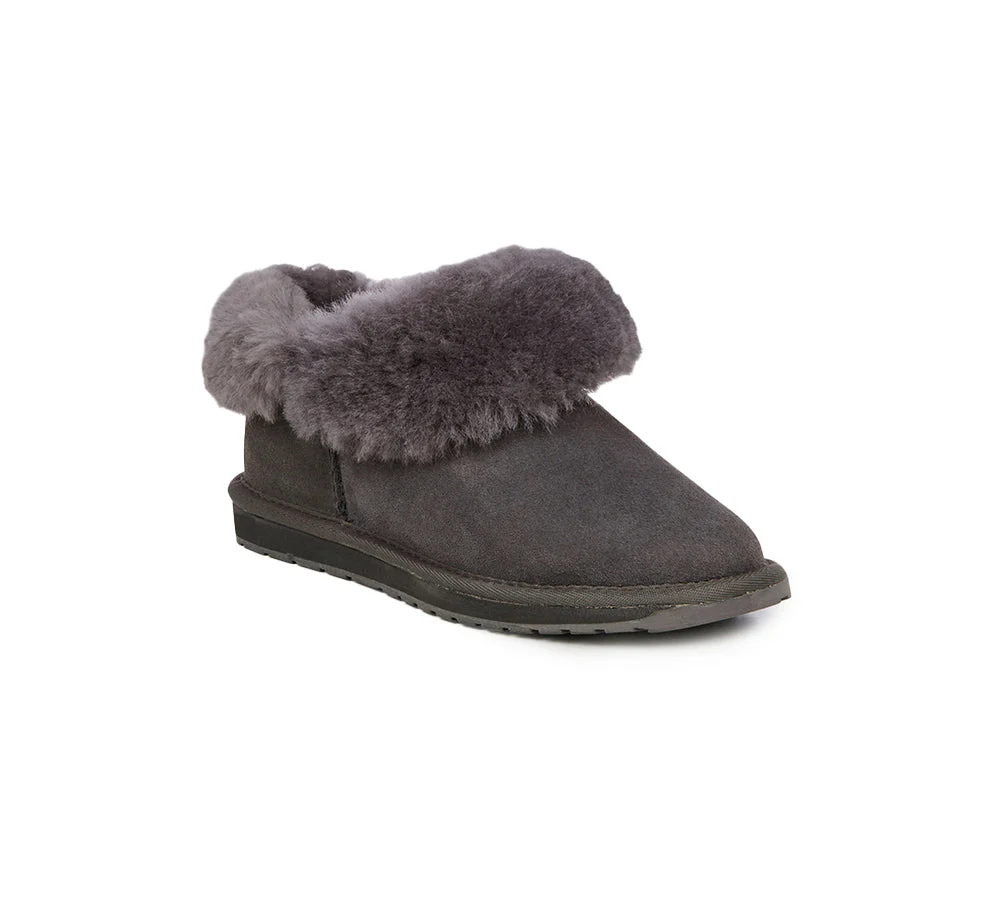 EMU? UGG Slippers Australian Made Sheepskin Wool Platinum Mintaro