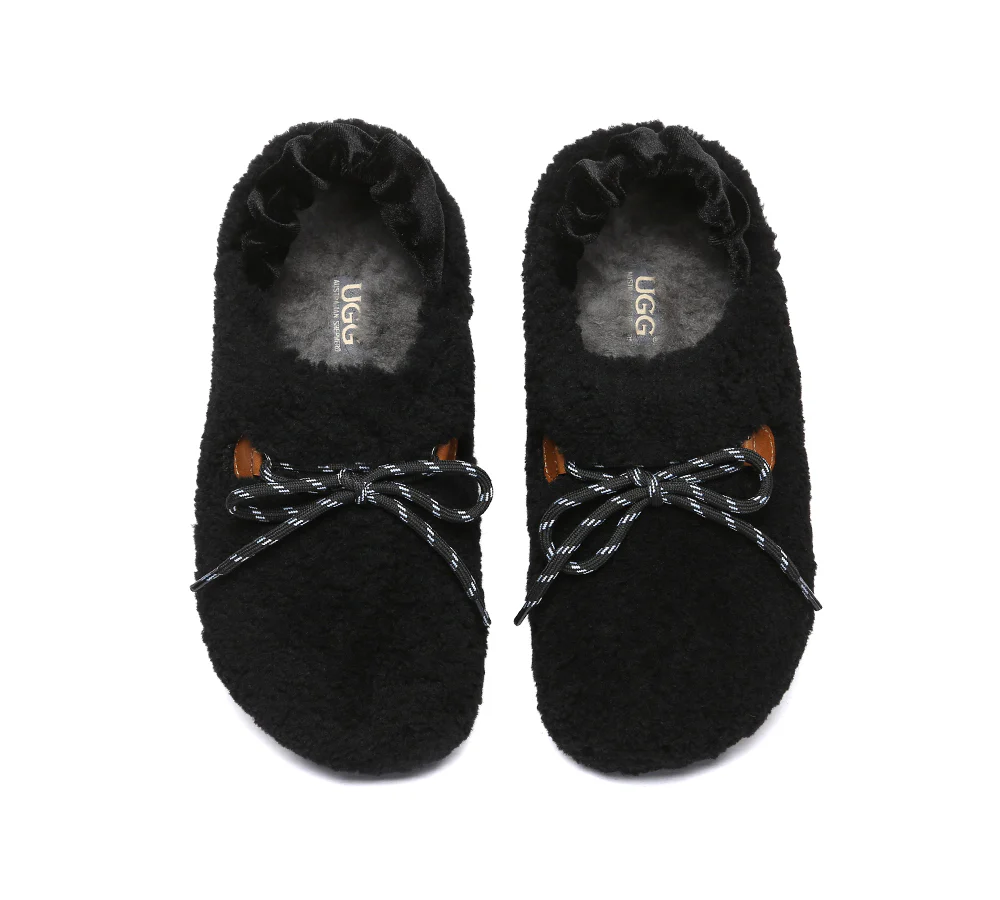 AUSTRALIAN SHEPHERD? UGG Slippers Women Curly Sheepskin Wool Slingback Barrett