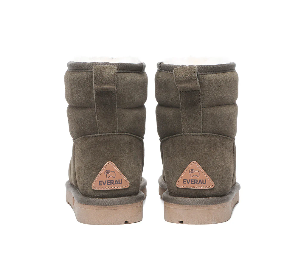 EVERAU? UGG Boots Sheepskin Wool Mini Puffer