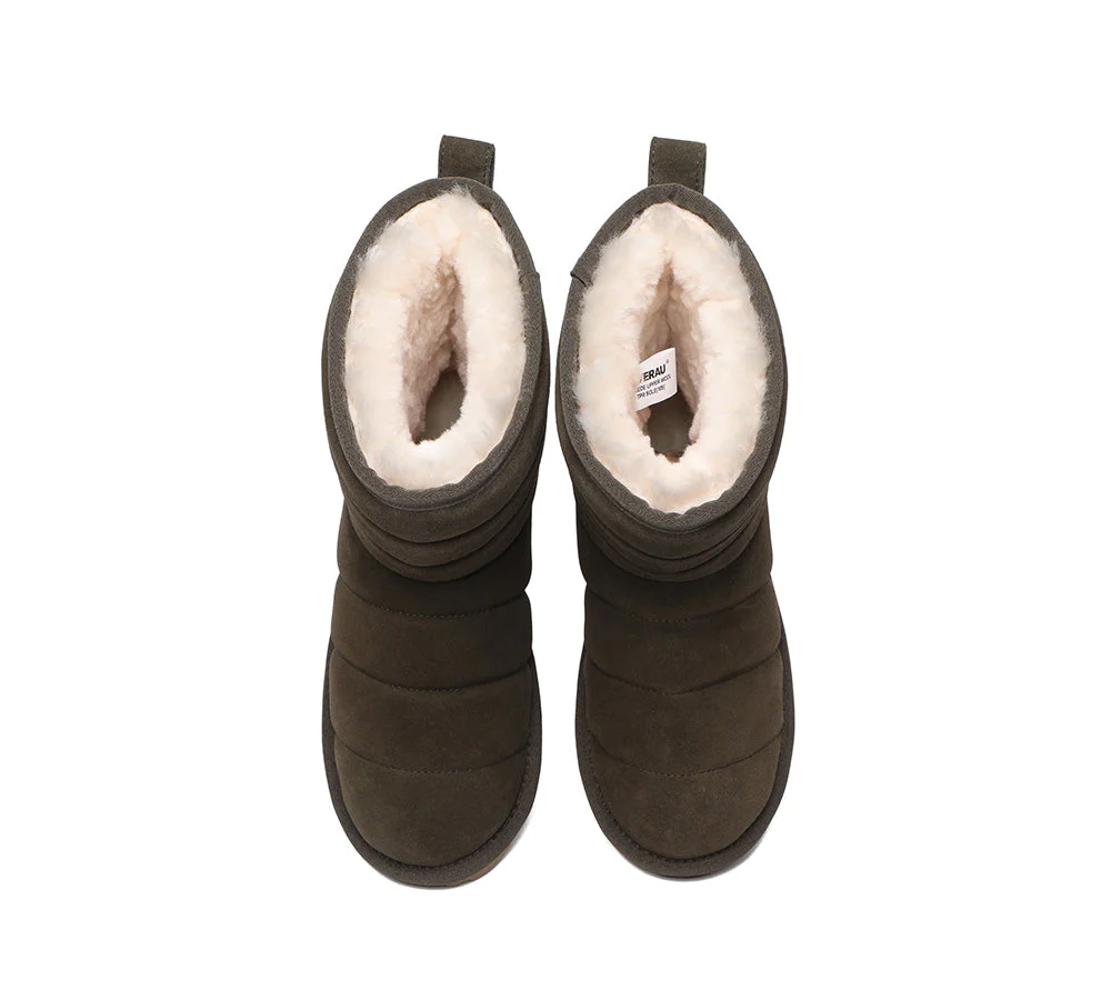 EVERAU? UGG Boots Sheepskin Wool Short Puffer
