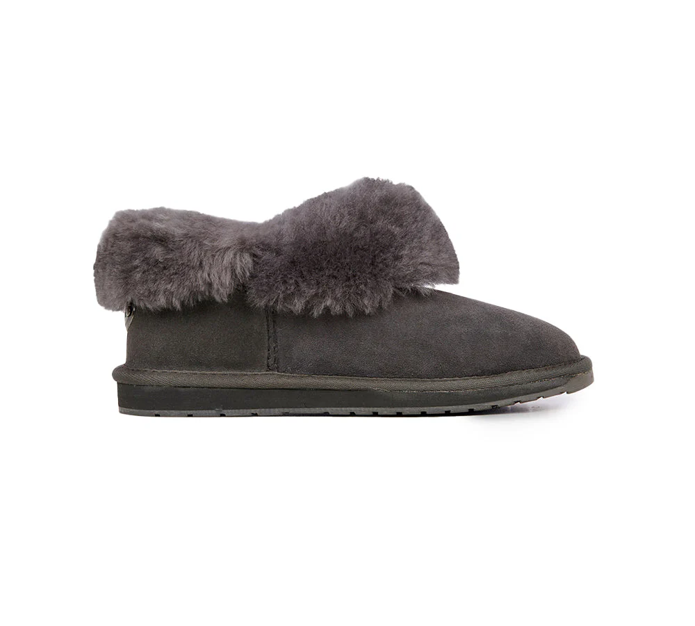 EMU? UGG Slippers Australian Made Sheepskin Wool Platinum Mintaro