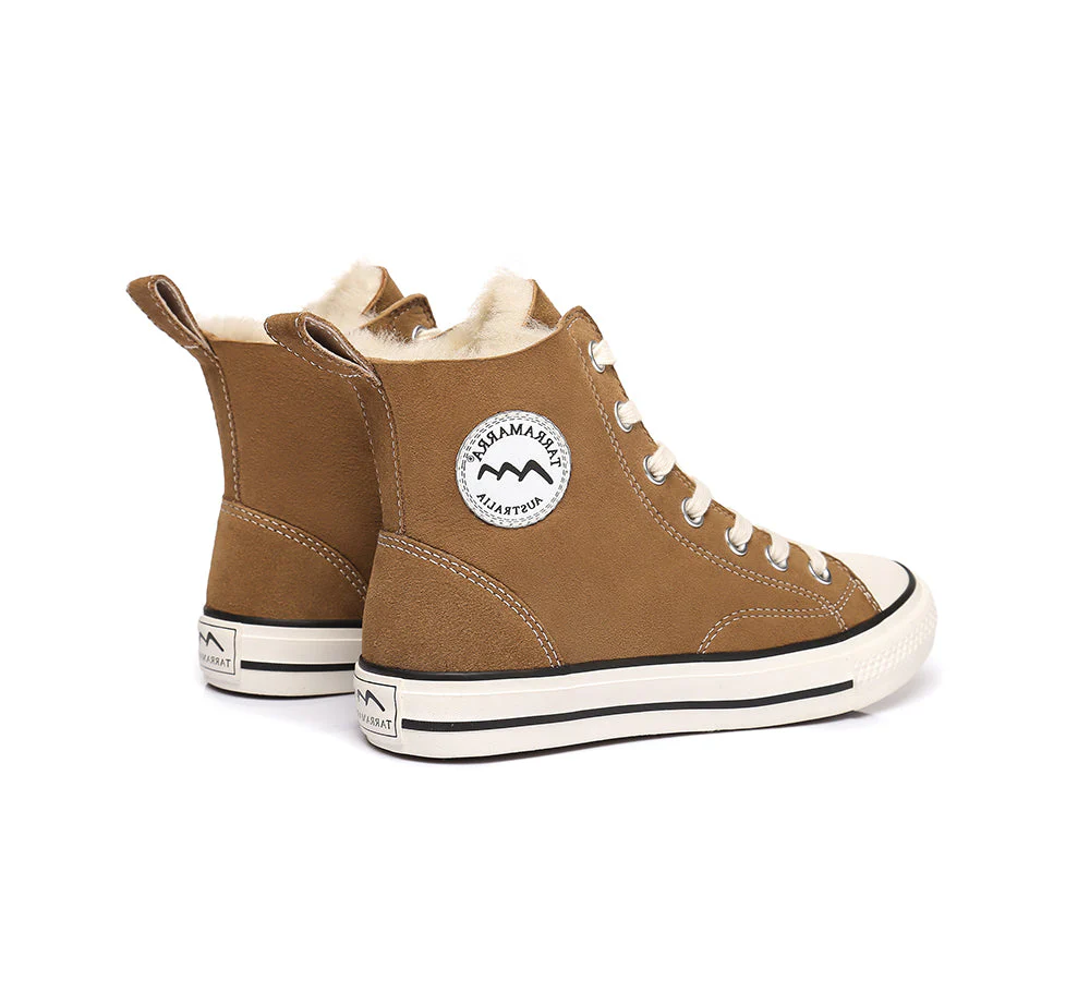 TARRAMARRA? Women Sheepskin Wool High Top Sneakers Viola