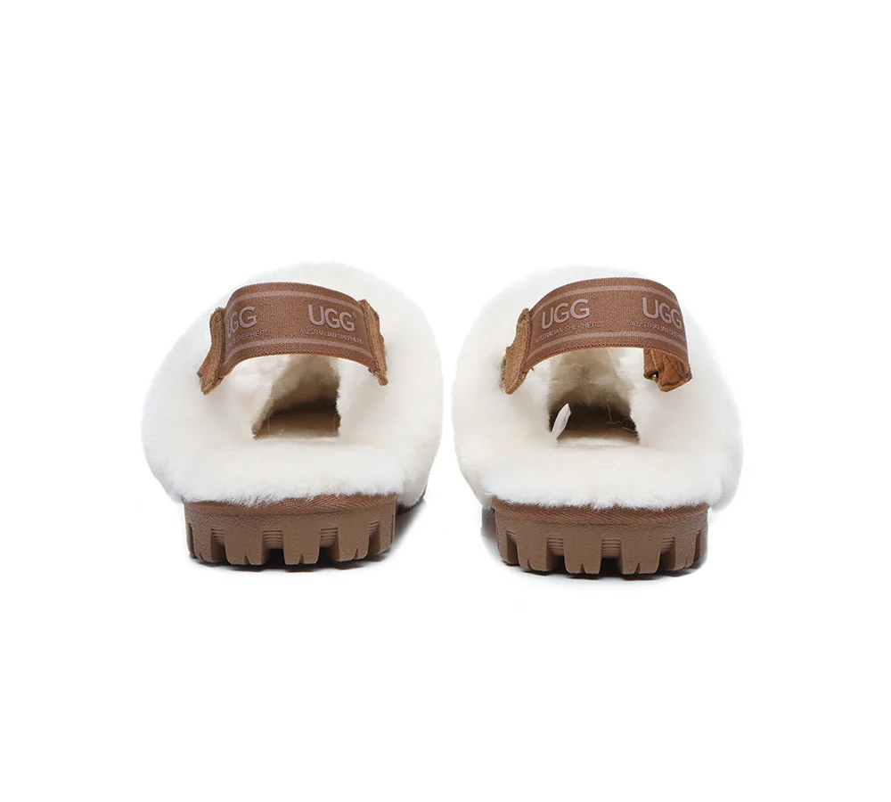 AUSTRALIAN SHEPHERD? 2-Way Style UGG Slippers Sheepskin Wool Removable Strap Slingback Suzie