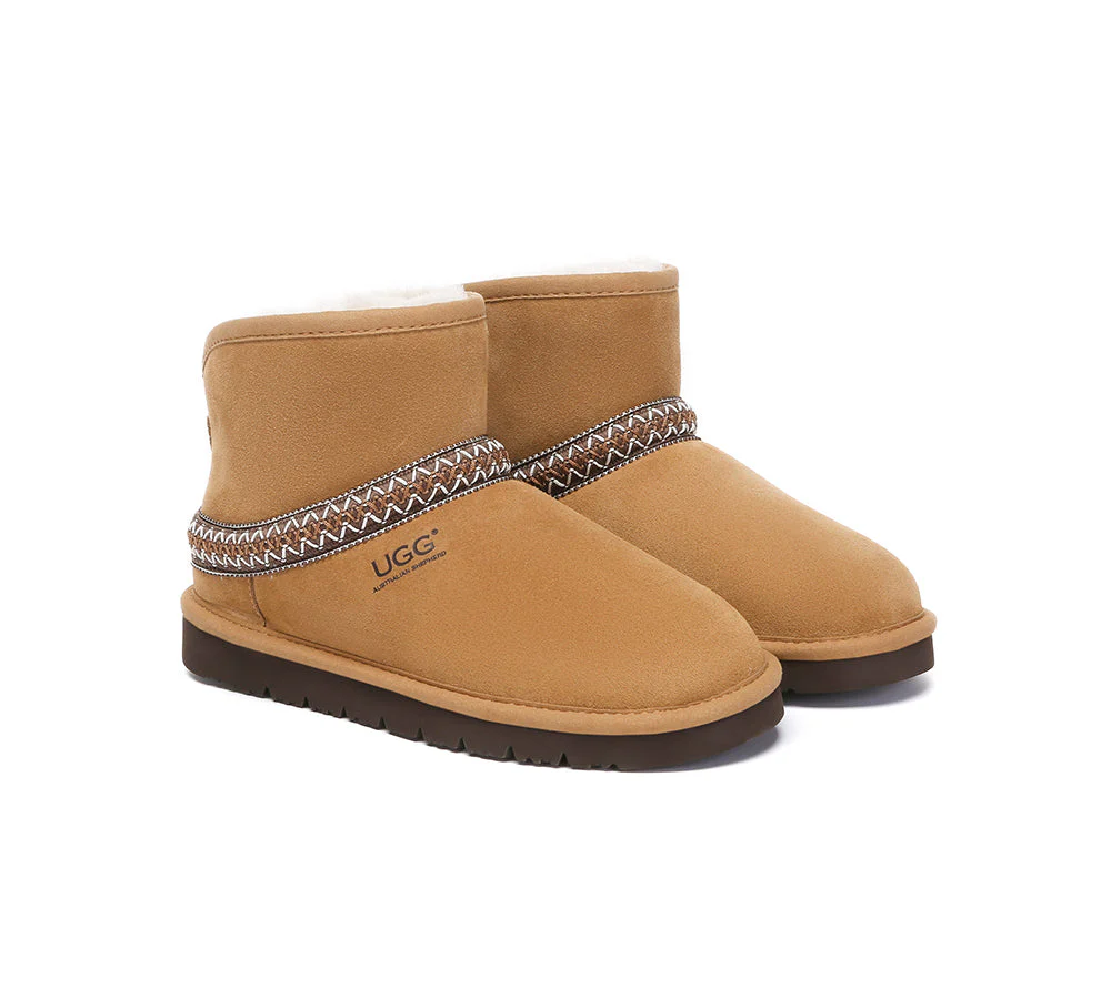 AUSTRALIAN SHEPHERD? UGG Boots Sheepskin Wool Ankle Knitted Fayle