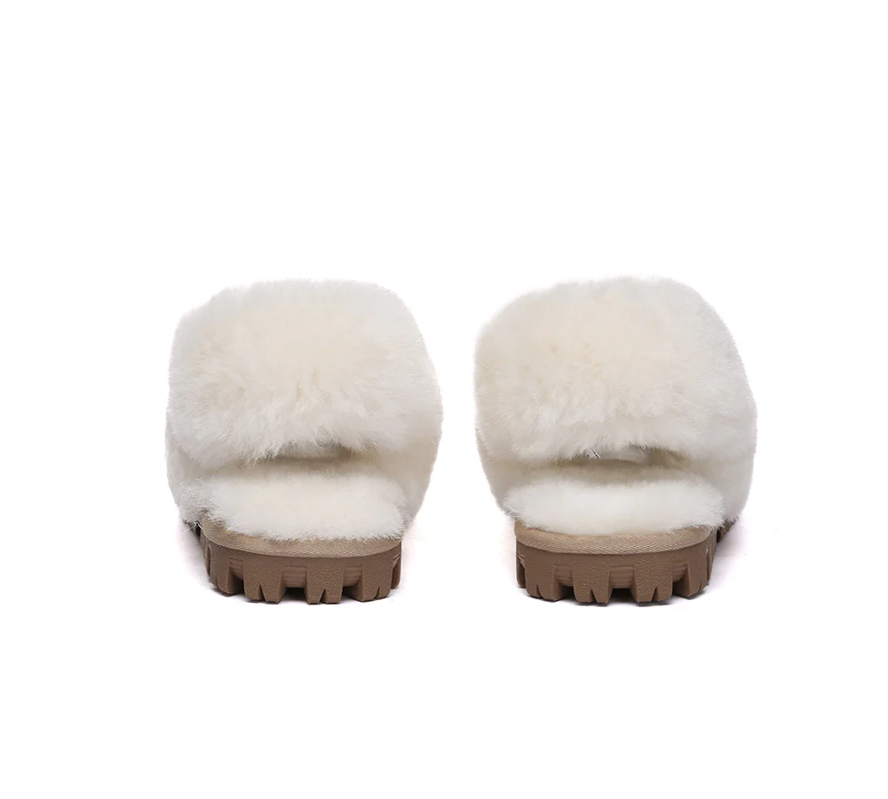 AUSTRALIAN SHEPHERD? UGG Women Slippers Removable Wool Fluffy Strap Slingback Waffle