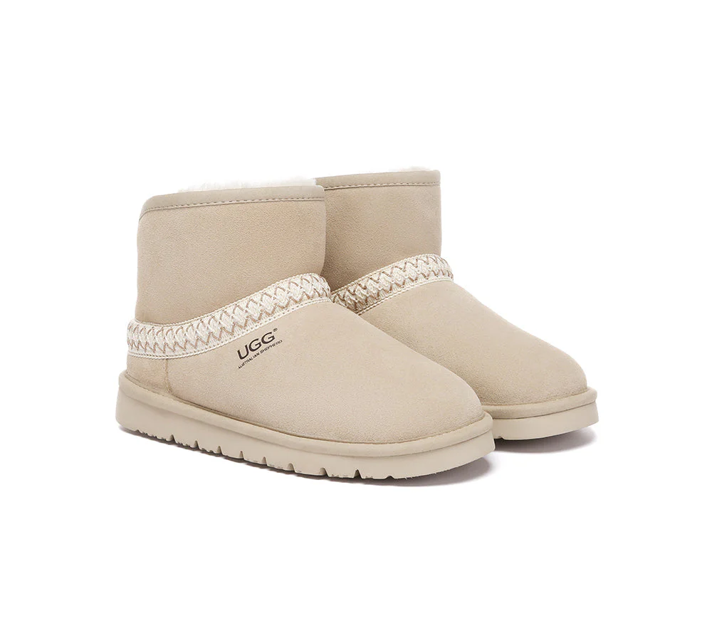 AUSTRALIAN SHEPHERD? UGG Boots Sheepskin Wool Ankle Knitted Fayle
