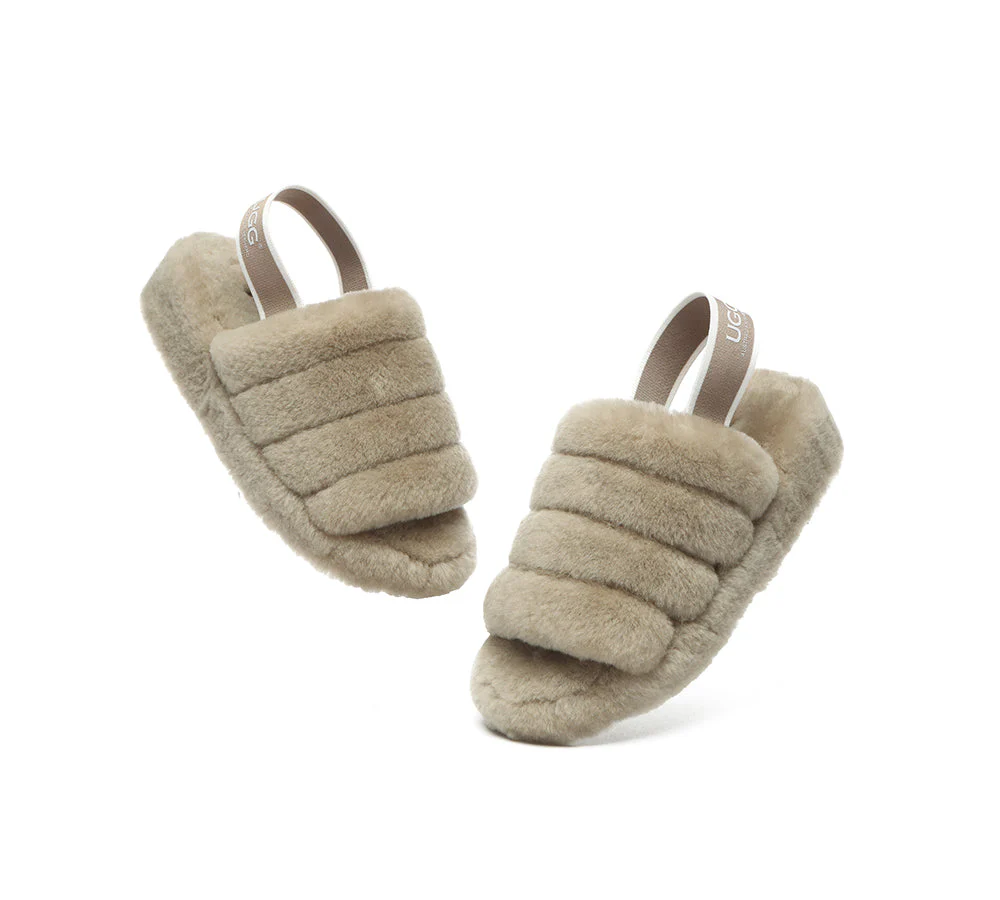 AUSTRALIAN SHEPHERD? UGG Women Slingback Fluffy Slides Puffy