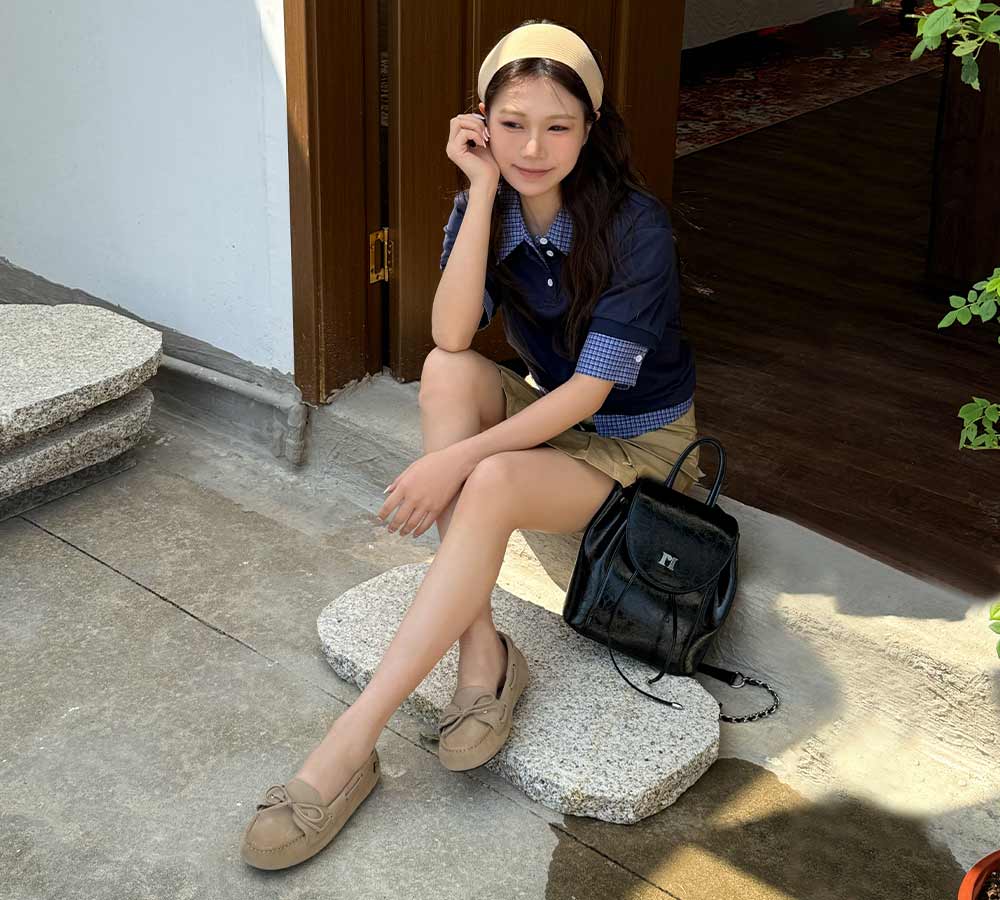 EVERAU? Women Leather Bow Casual Loafers Summer Moccasins Monty