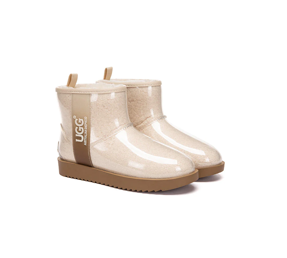 AUSTRALIAN SHEPHERD? UGG Boots Women Clear Waterproof Shearling Coated Neo
