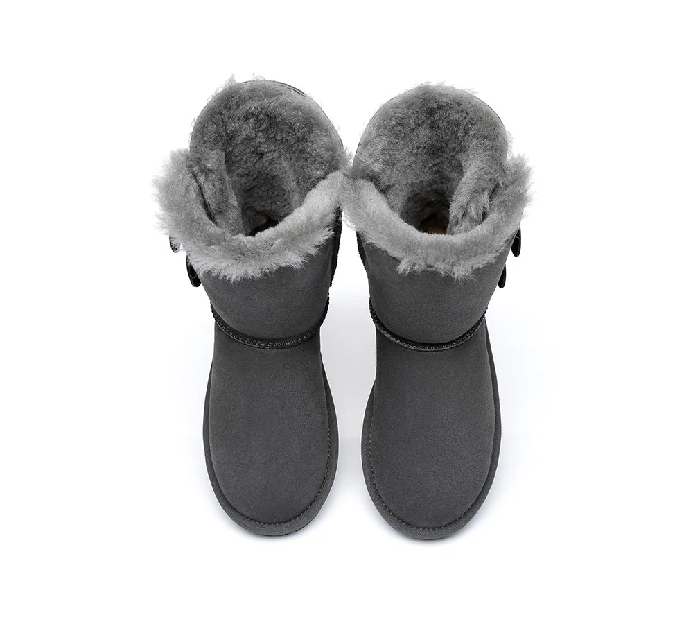 EVERAU? UGG Boots Sheepskin Wool Short Twin Button