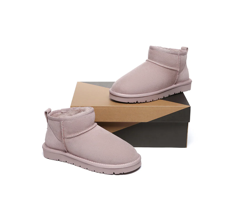 AUSTRALIAN SHEPHERD? UGG Boots Double Faced Sheepskin Wool Ankle Mini Boots Jade