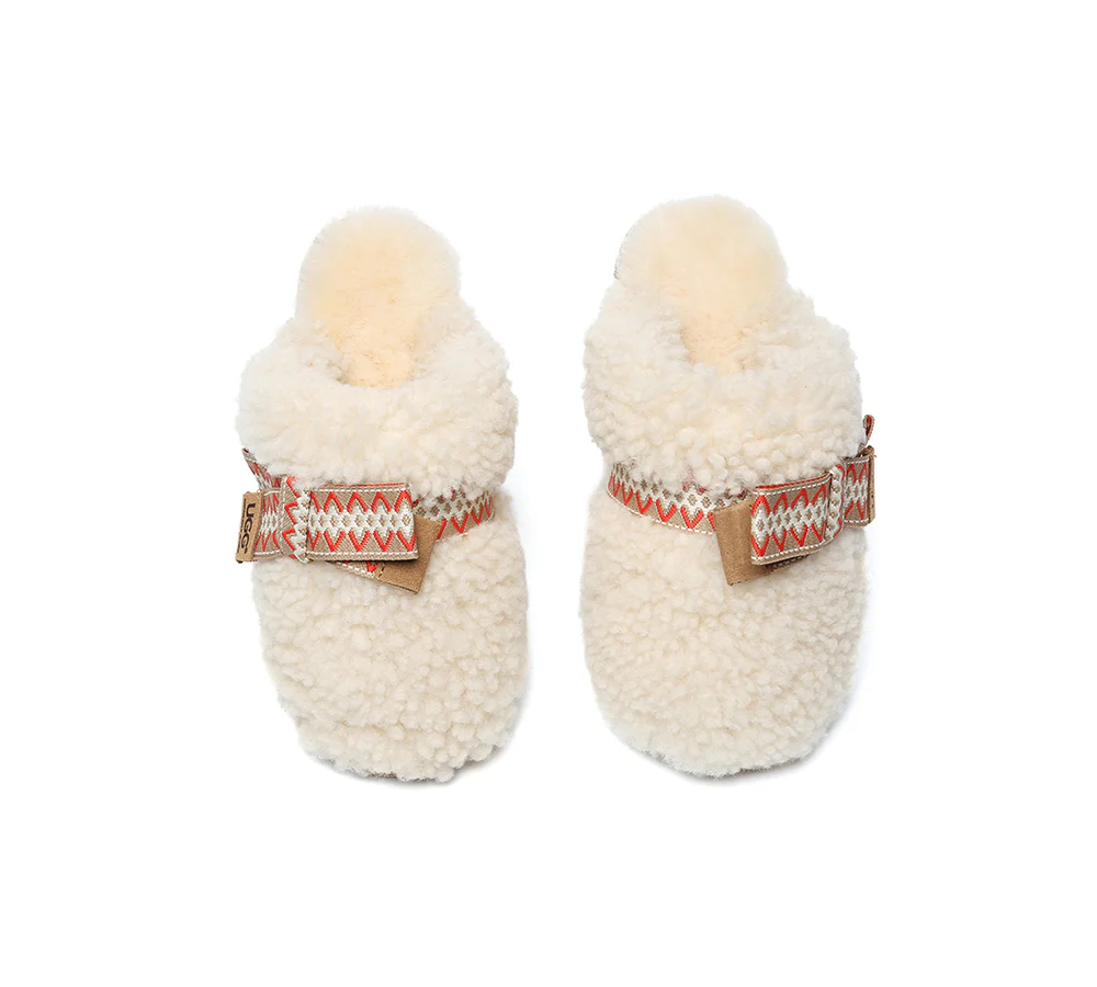 AUSTRALIAN SHEPHERD? UGG Slippers Women Sheepskin Wool Bow Cecil