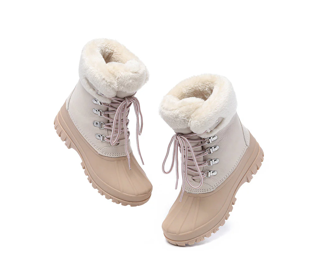 AUSTRALIAN SHEPHERD? Women Lace Up Chunky Snow Boots Natalia