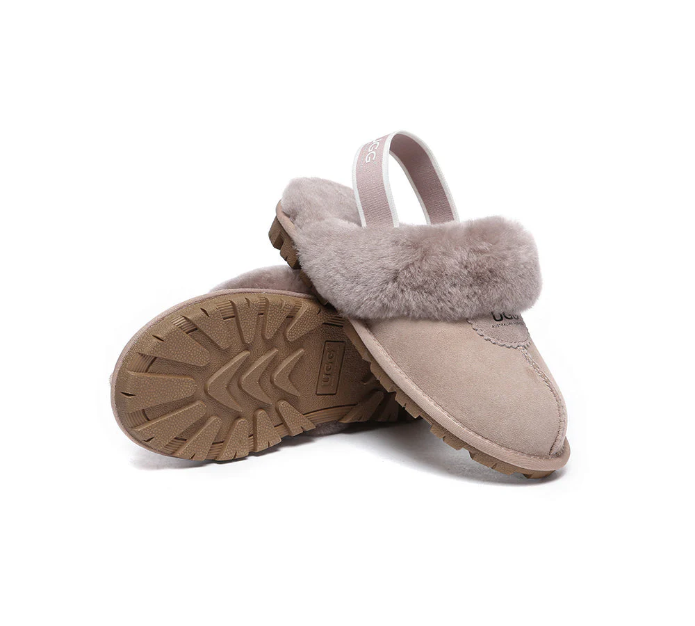 AUSTRALIAN SHEPHERD? UGG Slippers Sheepskin Wool Slingback Waffle Plus