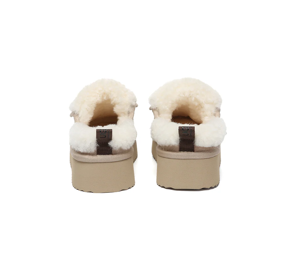 AUSTRALIAN SHEPHERD? UGG Slippers Sheepskin Wool Platform Theia