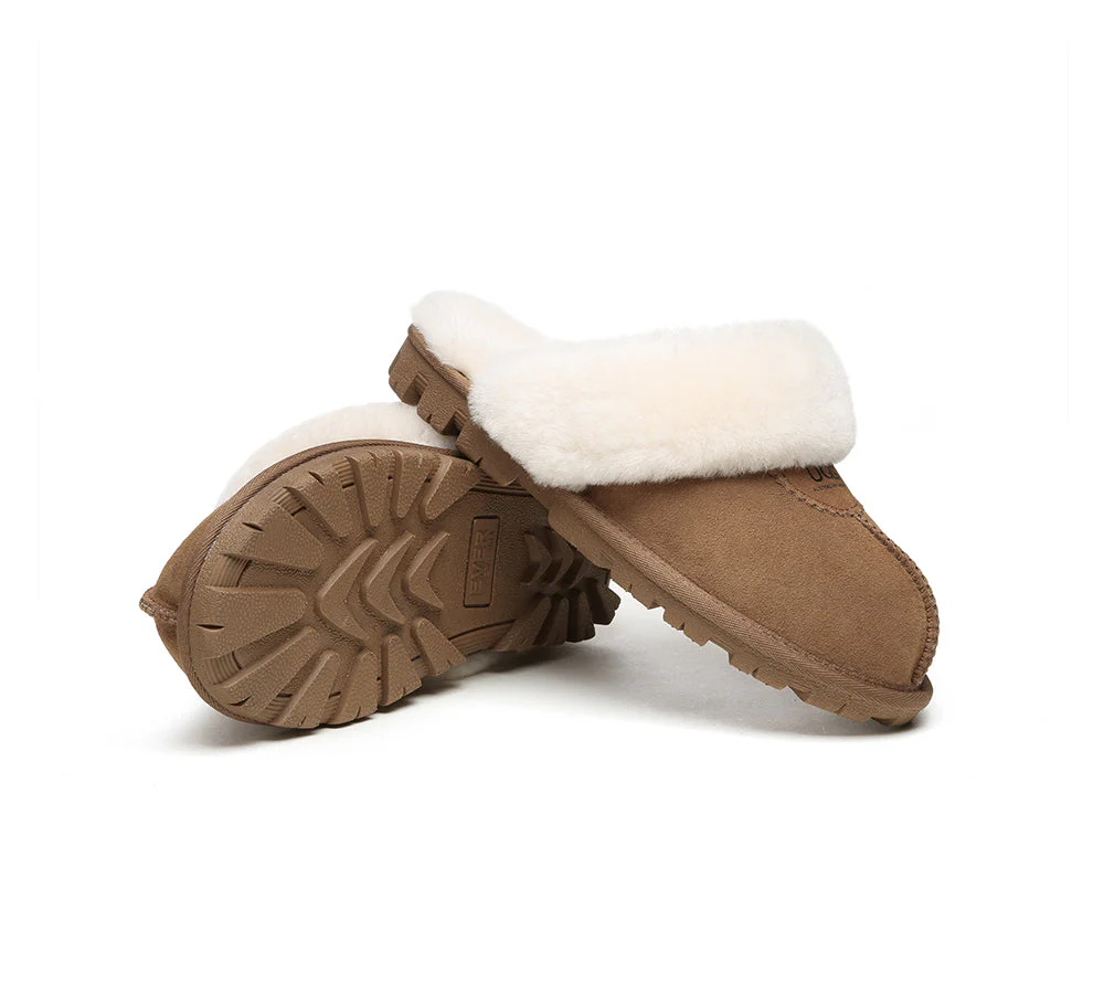 AUSTRALIAN SHEPHERD? UGG Slippers Double Face Sheepskin Wool Scuff Waffle