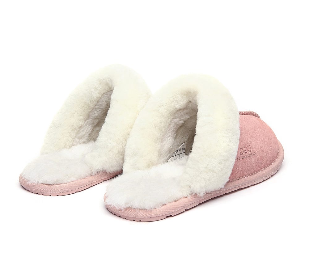 AUSTRALIAN SHEPHERD? UGG Slippers Premium Sheepskin Wool Scuff Rosa
