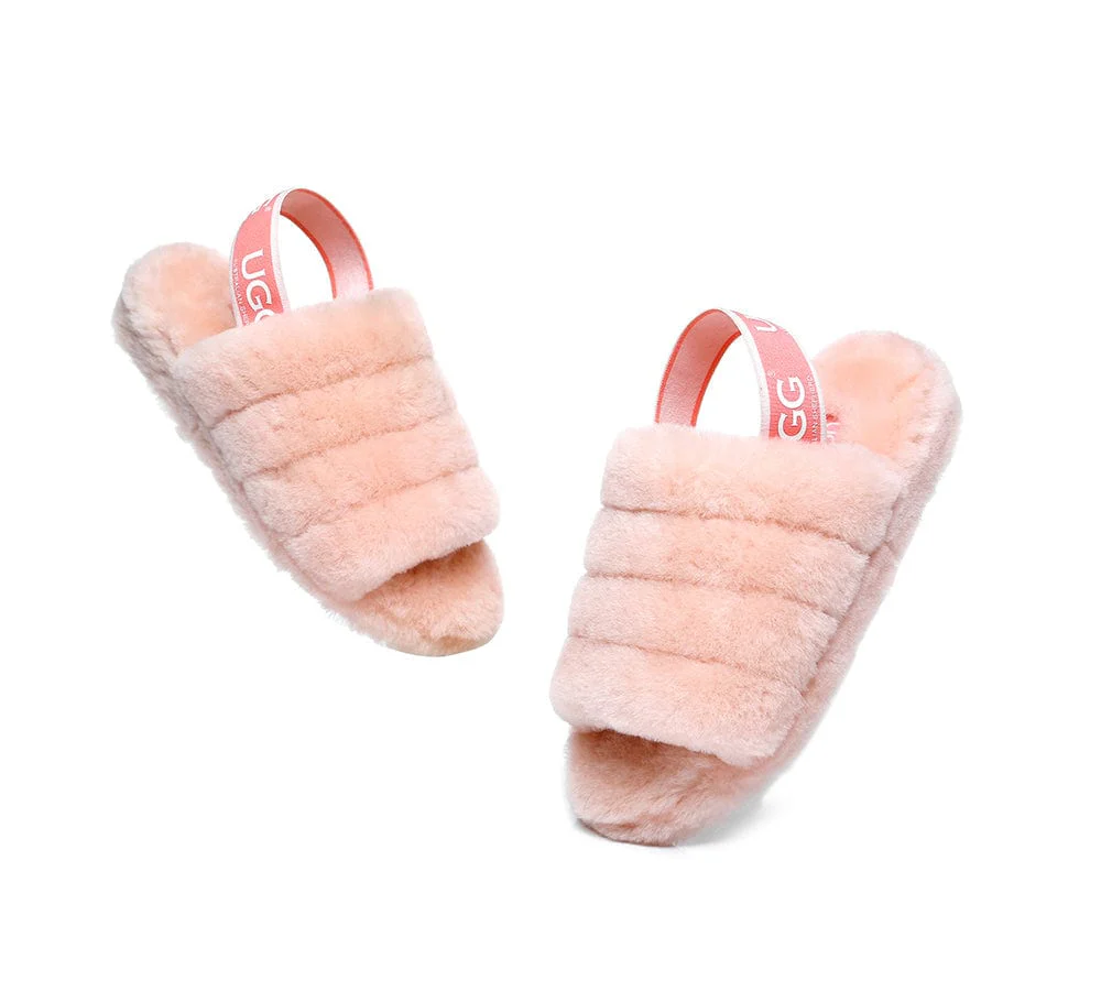 AUSTRALIAN SHEPHERD? UGG Women Slingback Fluffy Slides Puffy