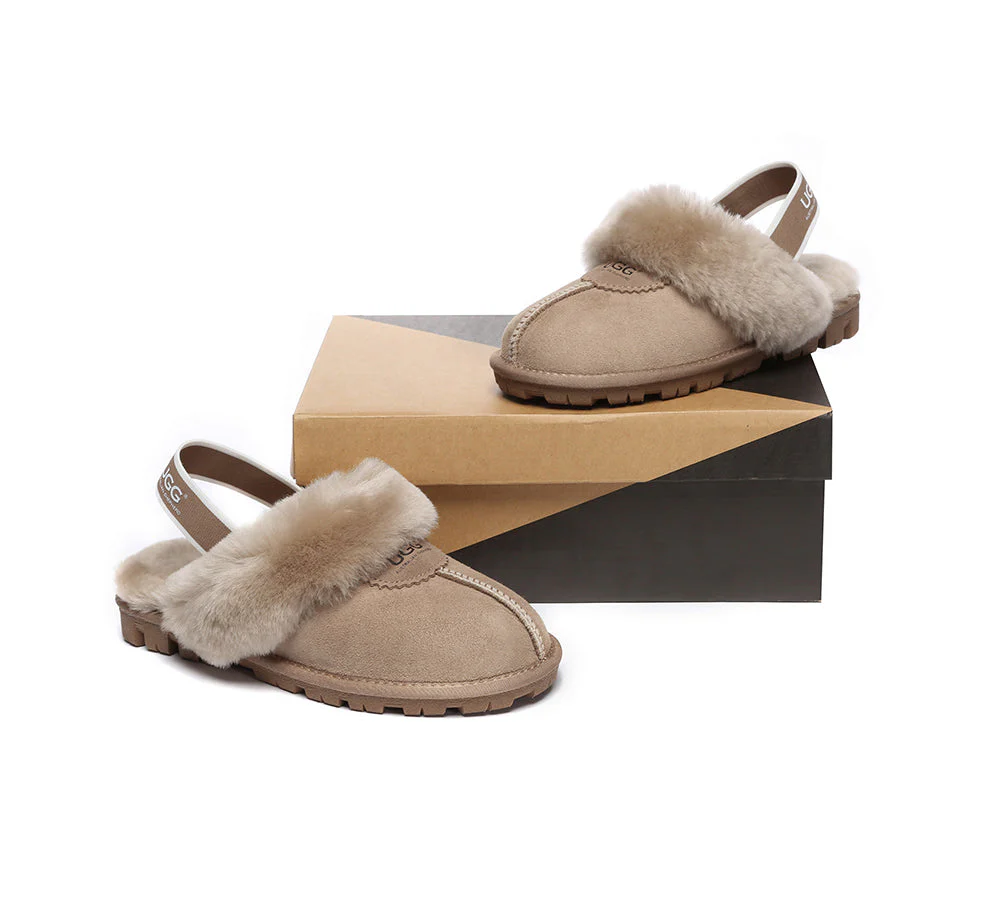 AUSTRALIAN SHEPHERD? UGG Slippers Sheepskin Wool Slingback Waffle Plus