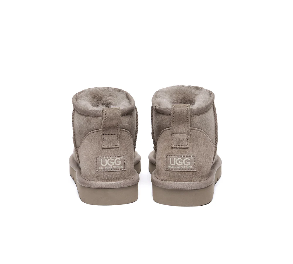 AUSTRALIAN SHEPHERD? UGG Boots Double Faced Sheepskin Wool Ankle Mini Boots Jade