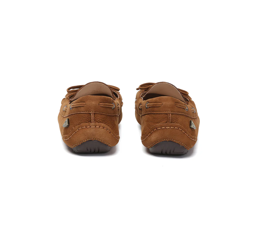 EVERAU? Women Leather Bow Casual Loafers Summer Moccasins Monty