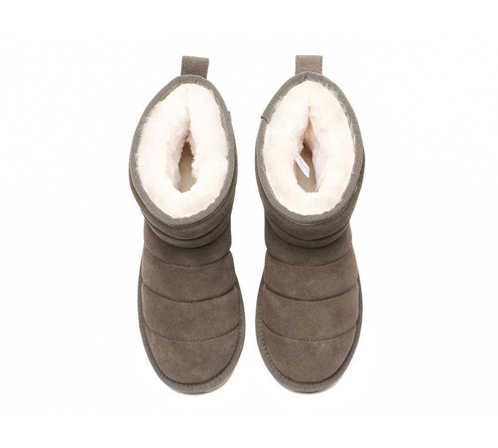EVERAU? UGG Boots Sheepskin Wool Mini Puffer