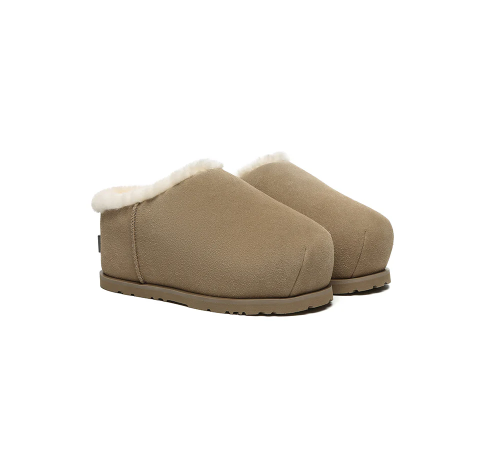 UGG EVERAU? UGG Slippers Sheepskin Wool Chunky Ankle Euro Loaf Pablo