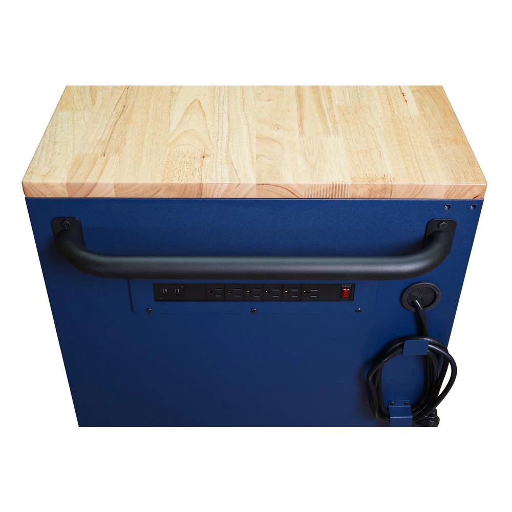 56 in. 9-Drawer Mobile Workbench in Matte Blue