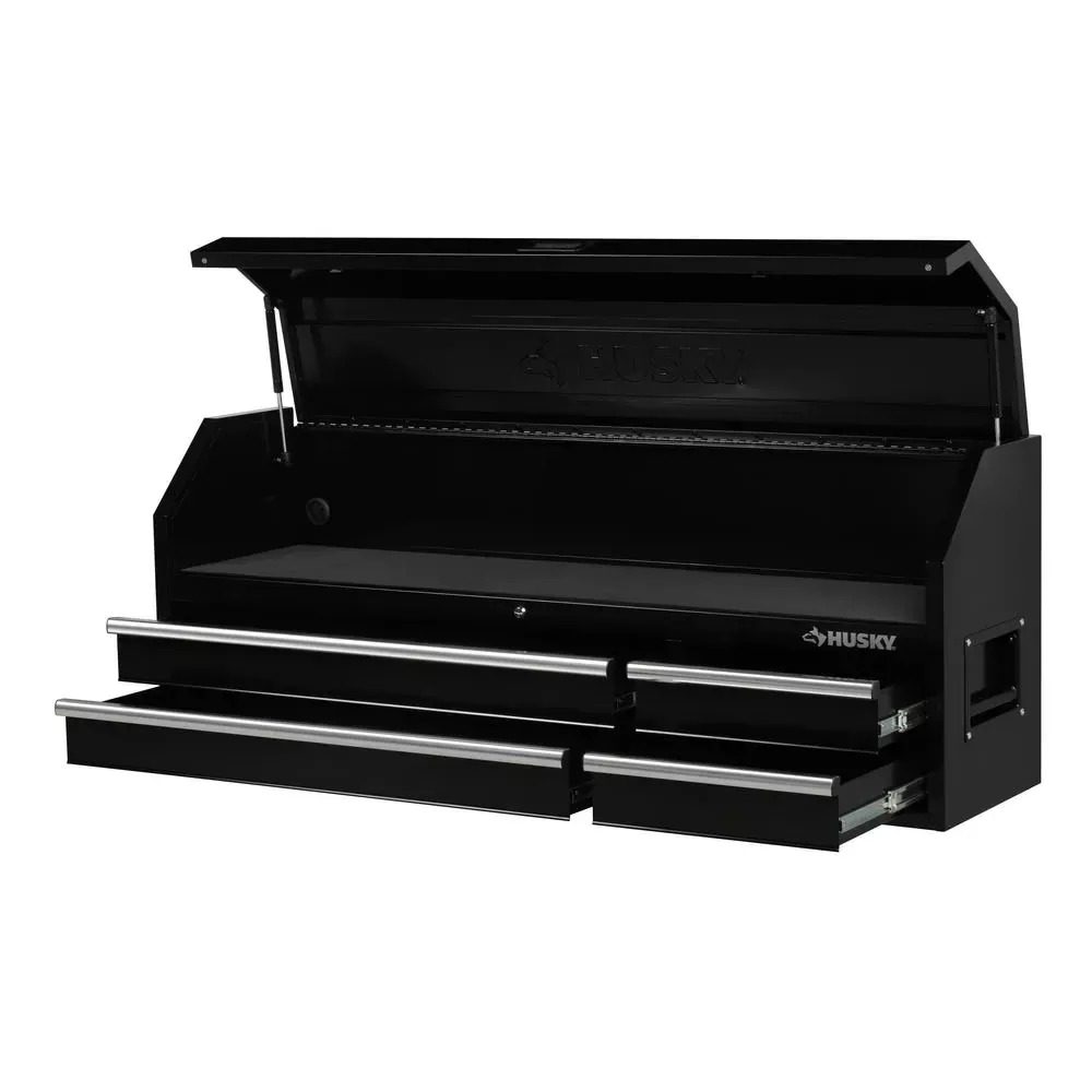 61 IN. W X 15.8 IN. D 4-DRAWER TOOL CHEST WITH POWER STRIP IN BLACK